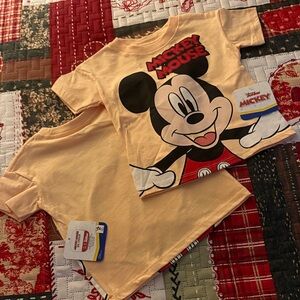 NWT DISNEY Mickey Mouse Kids T-Shirt - Light Orange